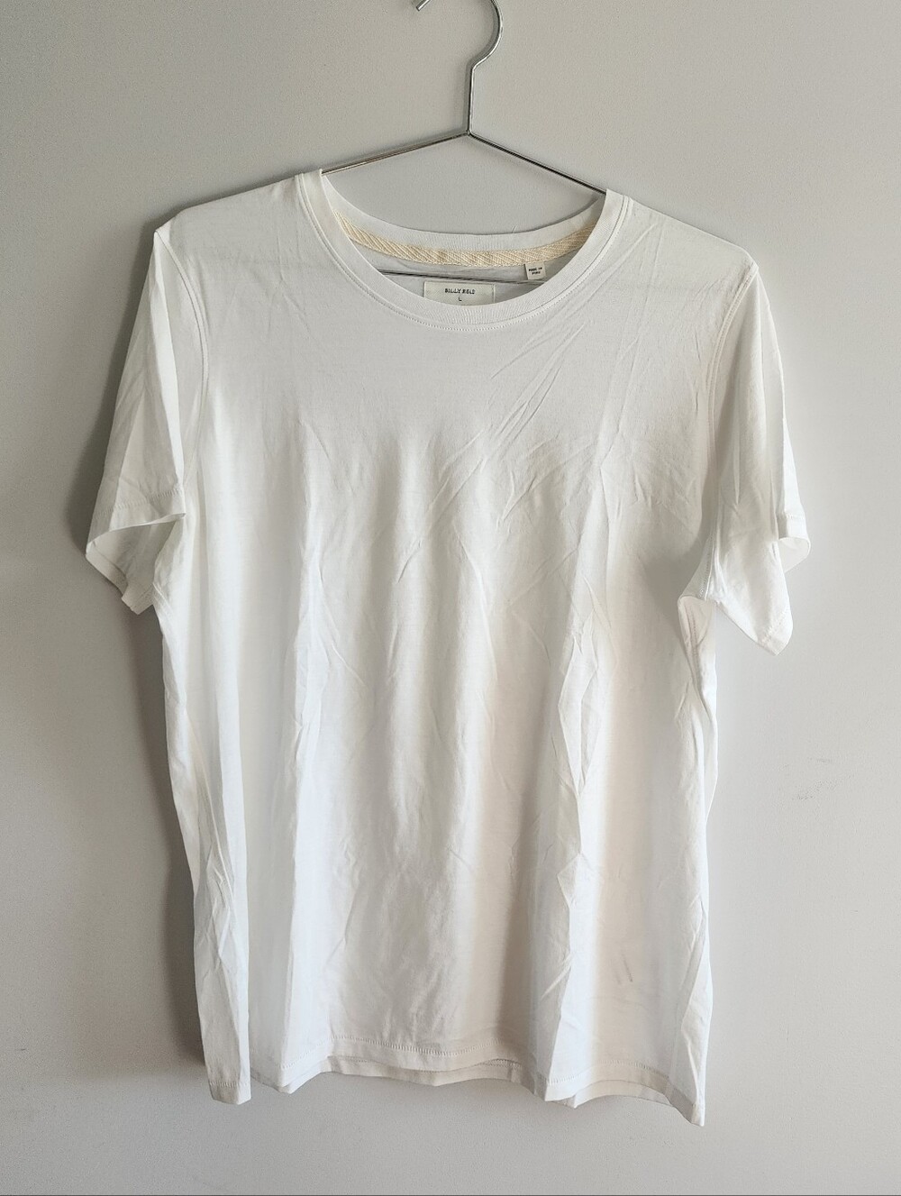 Billy Reid Pima Cotton Crewneck Tee Shirt Men Large White Quiet Luxe Minimalist